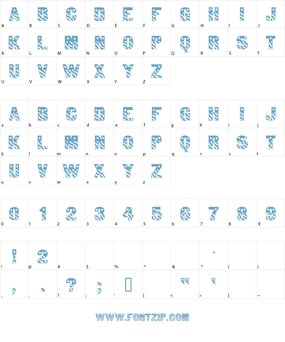 American Bush Shame Font Character
